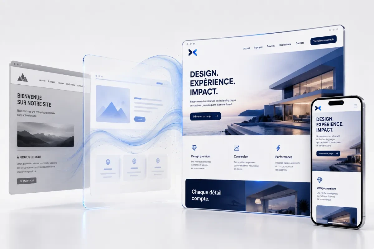 Une landing page vue sur ordinateur et sur mobile